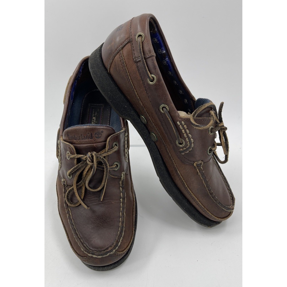 Timberland 2-Eye Boat Shoe Dark Brown Leather Men's Size 8 M 76058